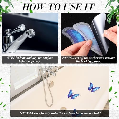 20 Pcs Butterfly Anti Slip Bathtub Stickers