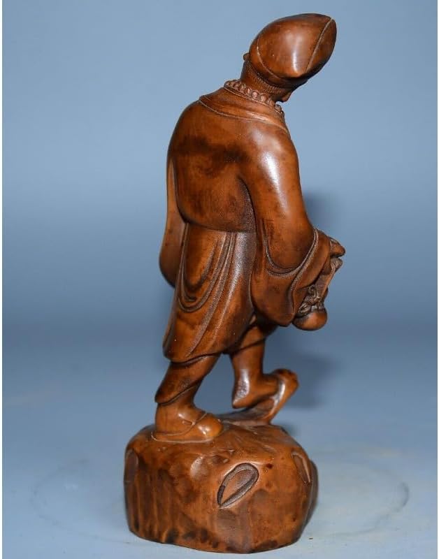 LimpaC Collection Mini Boxwood Jigong Arhat Subdues Dragon Statue 1