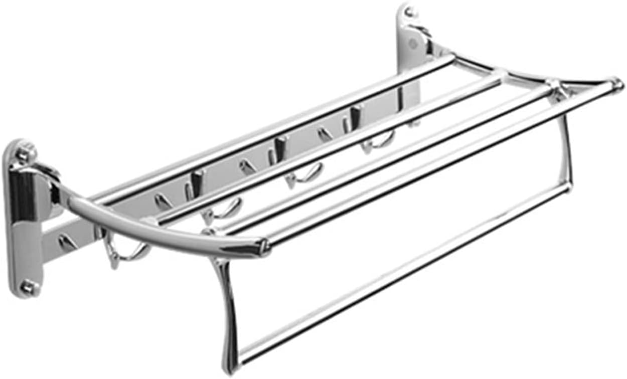 Bathroom Towel Rack 19 Inches Foldable Wall Mounted Double Holder