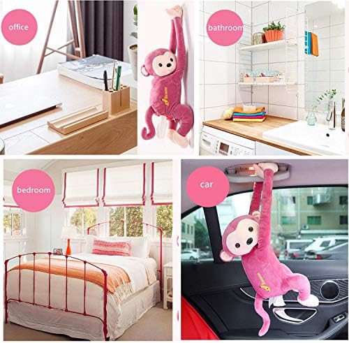 Plush Pipi Monkey Tissue Holder for Home and Car Use