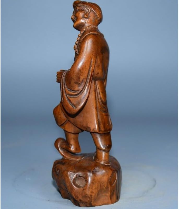LimpaC Collection Mini Boxwood Jigong Arhat Subdues Dragon Statue 1