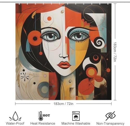 DAOWANGZUO Female Face Shower Curtain Set 1