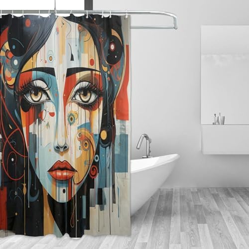 DAOWANGZUO Female Face Shower Curtain Set 72x72in 1