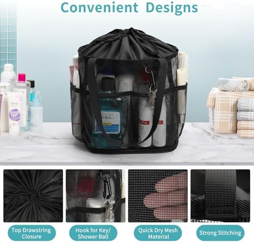 Onemoky Mesh Shower Caddy Portable for College Dorm Room Essentials