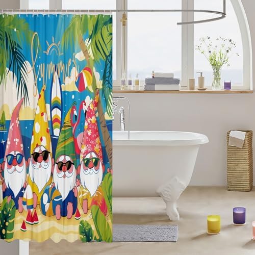 Erosebridal Coastal Beach Gnome Shower Curtain Set