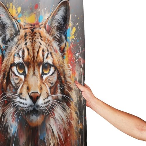 DAOWANGZUO Bobcat Shower Curtain Set 72x72in 1