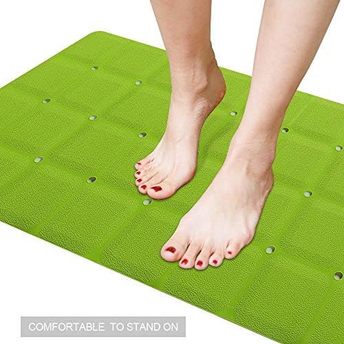 Webos Foldable Non-Slip Bath Mat - Green 28x14 Inches