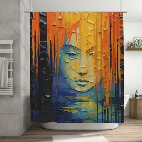 DAOWANGZUO Girls Face Shower Curtain Set