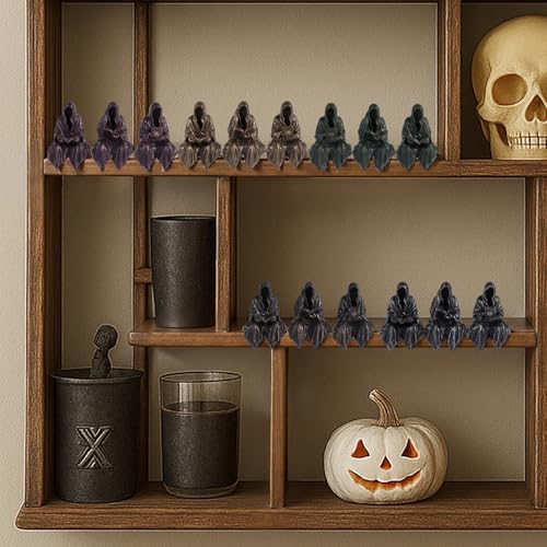 GrivSheen Reading Statue Set of 3 Gothic Fantasy Bookshelf Figurines