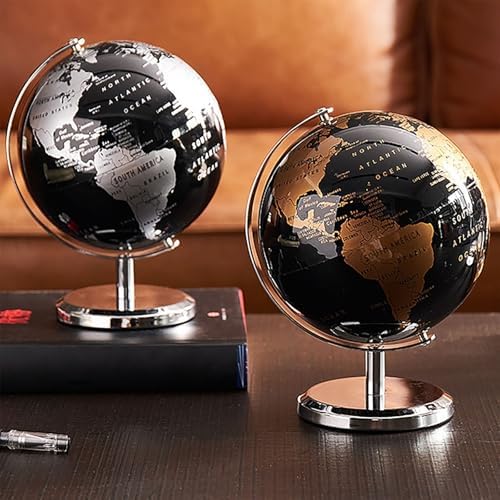 World Globe 360 Rotating Statue Decor Figurine