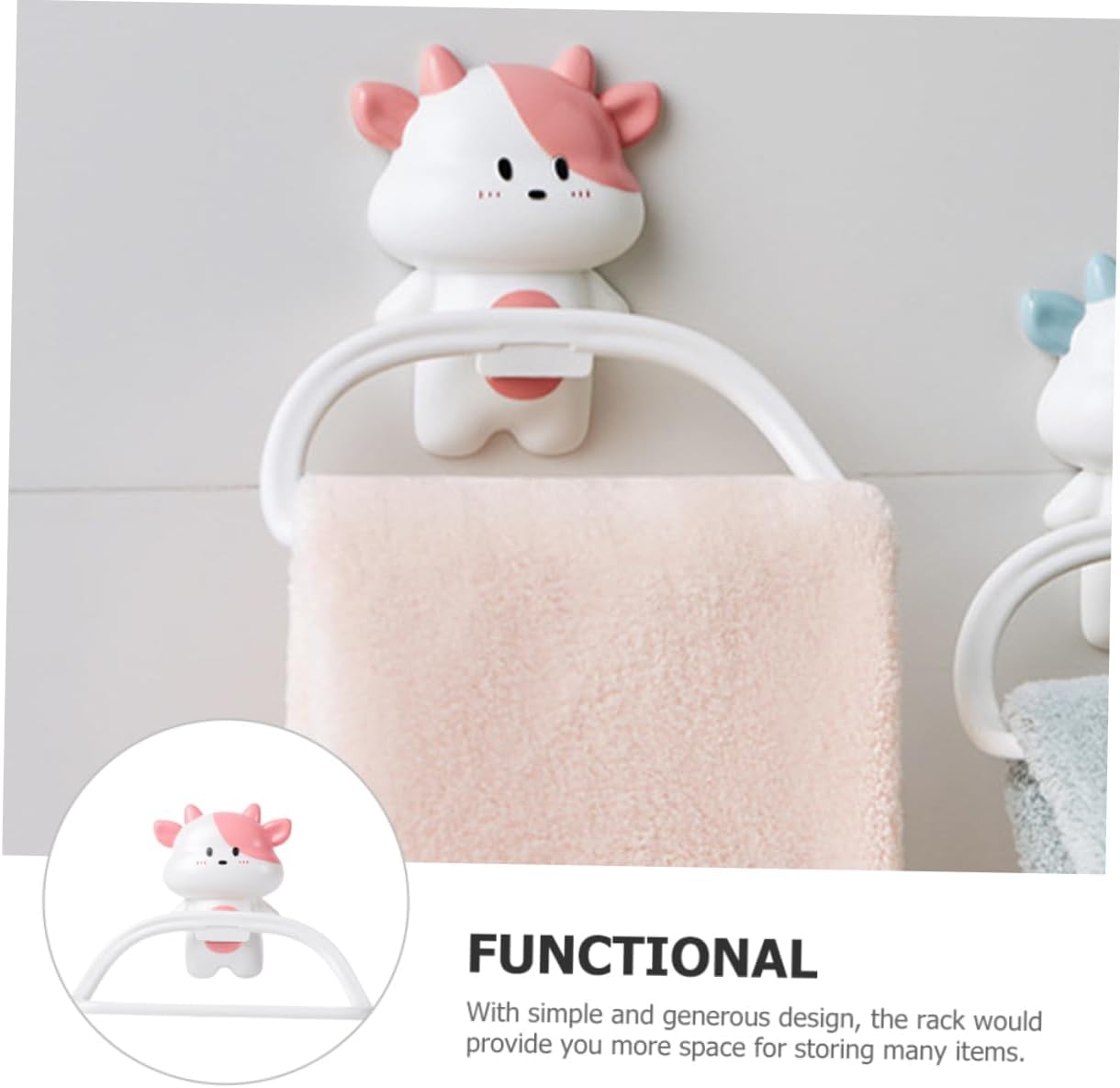 Cabilock Cute Towel Holder Wall Mounted Bathroom Decor