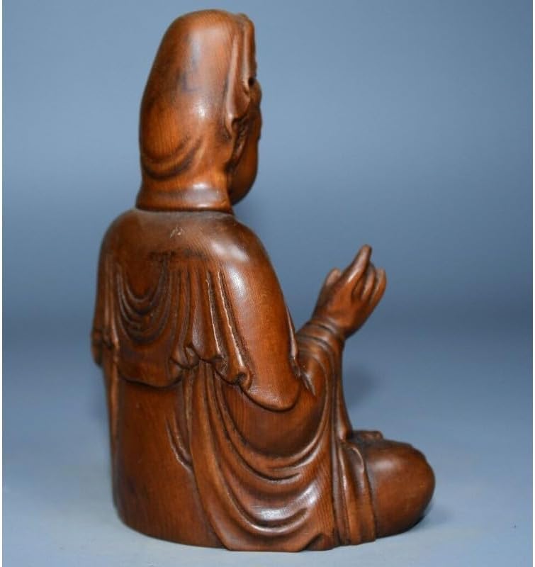 LimpaC Mini Boxwood Kwan-Yin Statue Handmade Home Decor