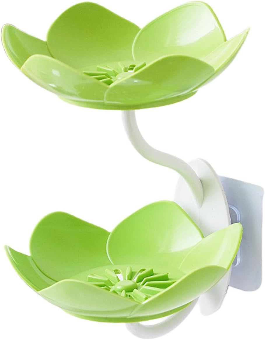 Strong Adhesive Wall Mount Soap Dish with Lotuses Design