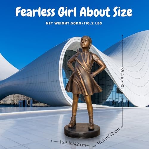 Fearless Girl Bronze Sculpture - Large Wall Street Artwork Replica