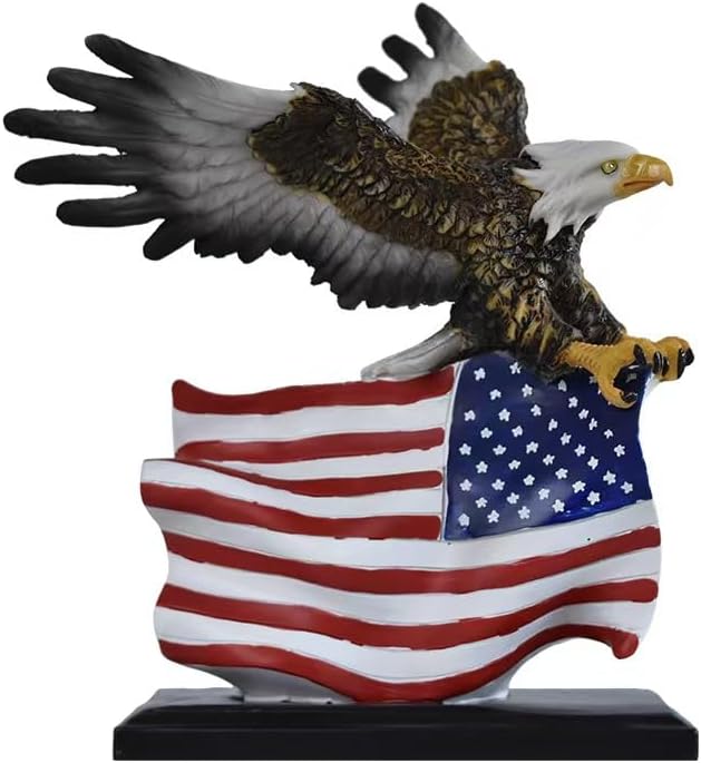 Rekeell American Eagle and Flag Decorative Statue