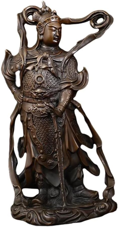 Guan Yu Brass Statue with Dragon Pattern 79 x 75 x 161 Inch