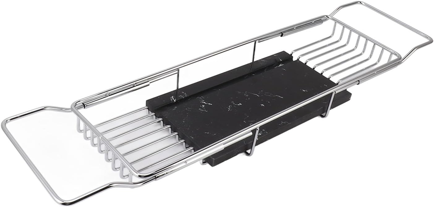 Fafeicy Metal Marble Bathtub Rack with Anti-Slip Design