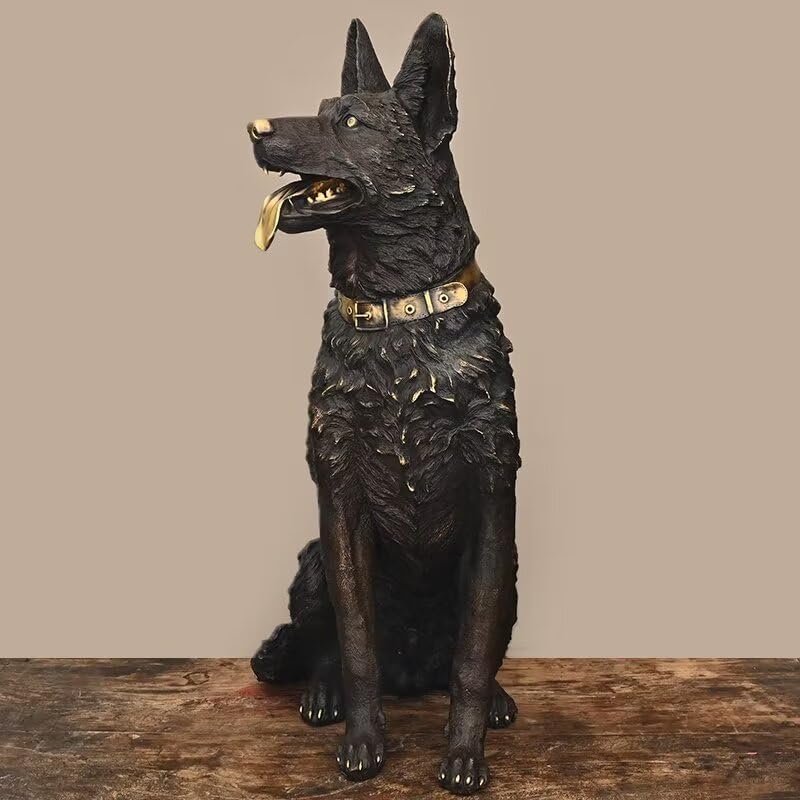 Julrybox Brass Lucky Dog Feng Shui Statue Decor
