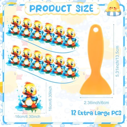 Duraaamo 12 Pcs Non Slip Bathtub Stickers with Scraper