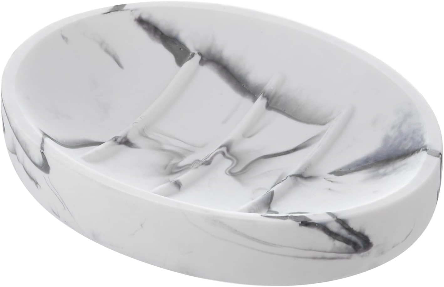 INIUNIK Marble Look Soap Dish - Bar Soap Holder for Shower Kitchen Sink