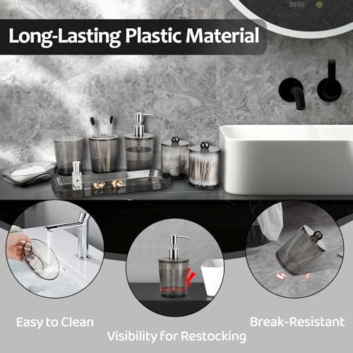 COAZEX 7-Piece Black Bathroom Accessories Set