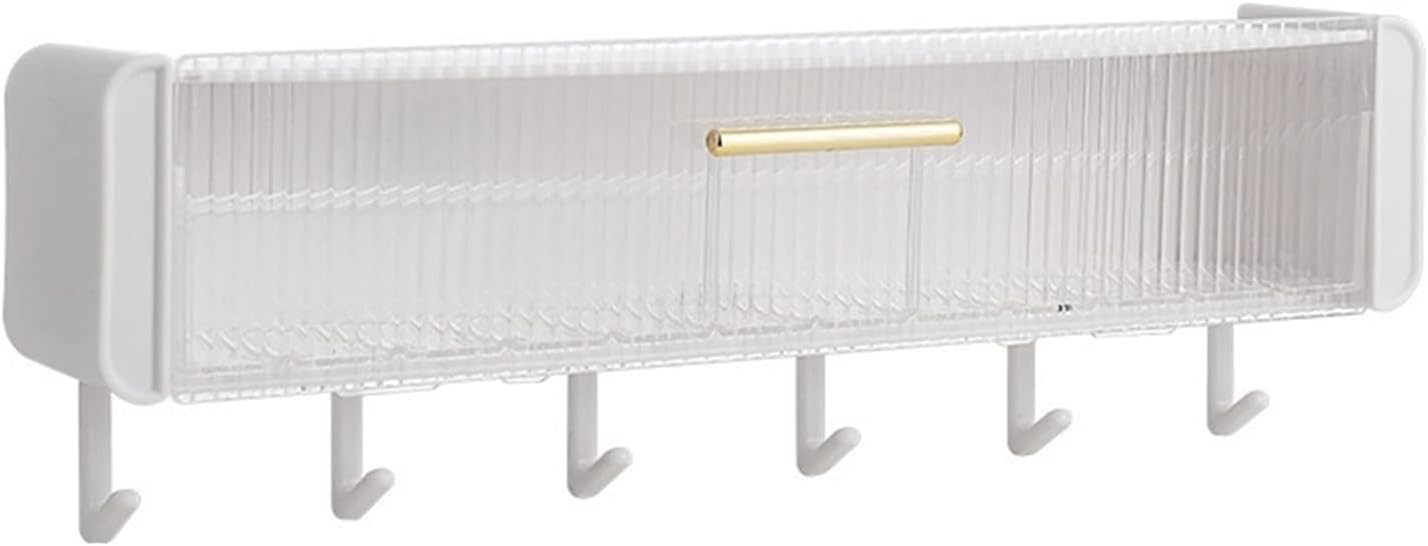 XUNTING Wall Hook with Drawer Storage Rack for Bathroom