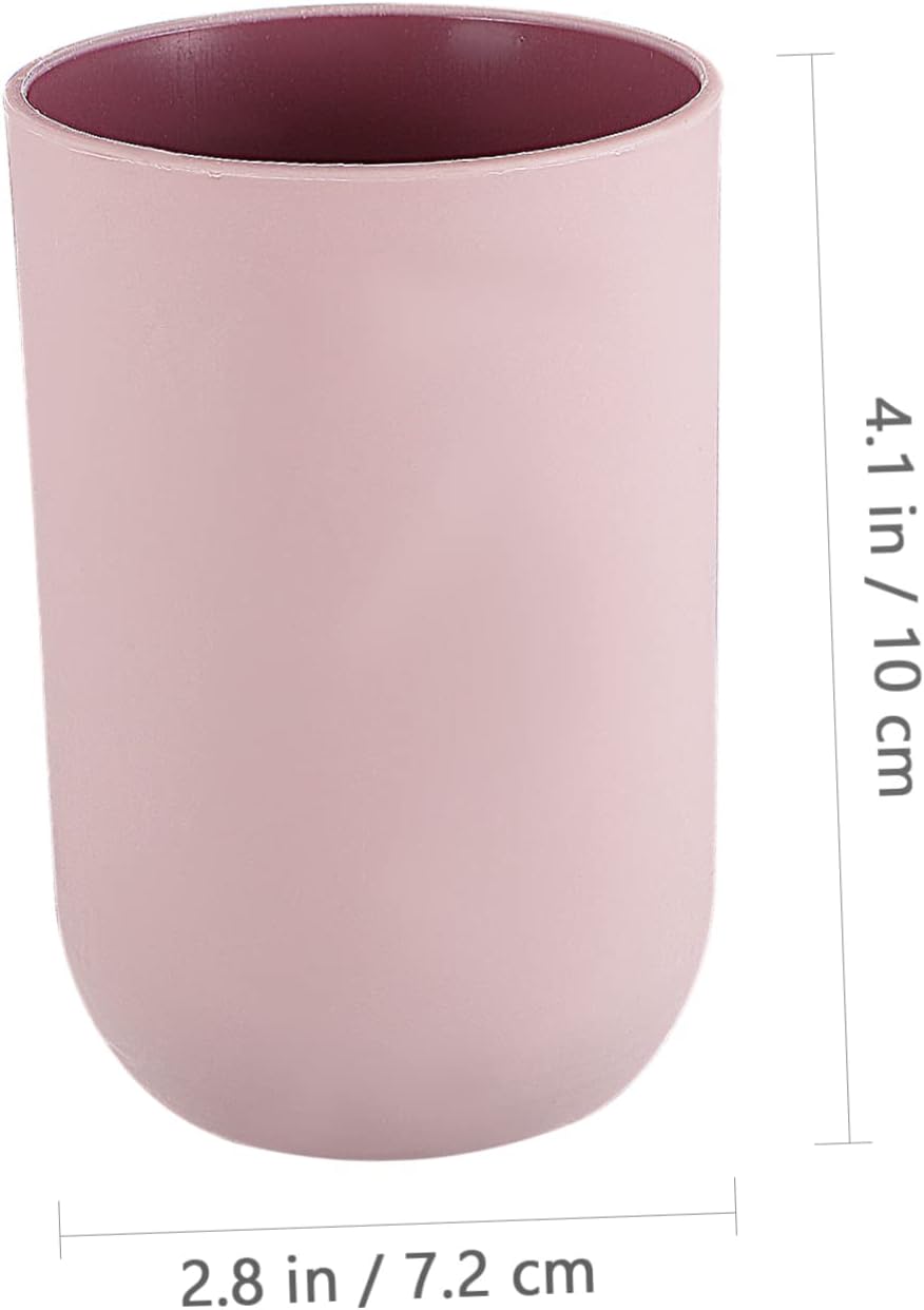 Unomor 4pcs Simple Style Toothbrush Tumblers with Curved Edges