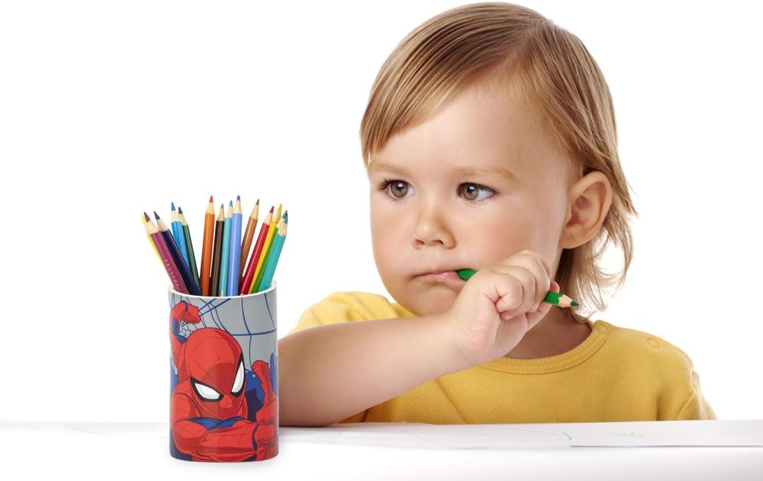 Jay Franco Marvel Spiderman 2 Piece Set - Red Blue Soap Dispenser Tumbler
