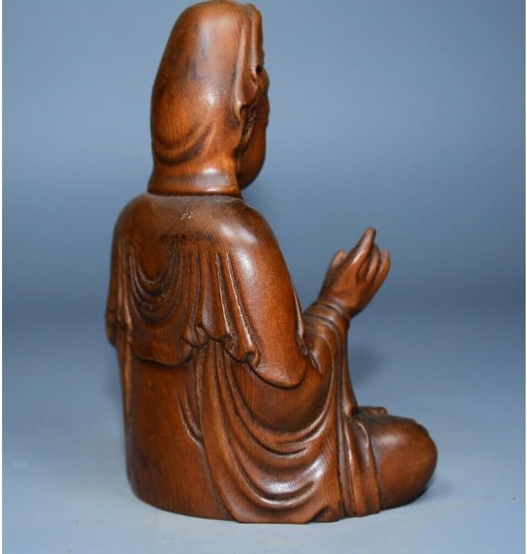 LimpaC Mini Boxwood Kwan-Yin Statue Handmade Home Decor