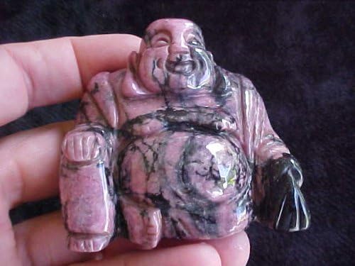 Gemquartz B4003 Rhodonite Carved Buddha Statue 1
