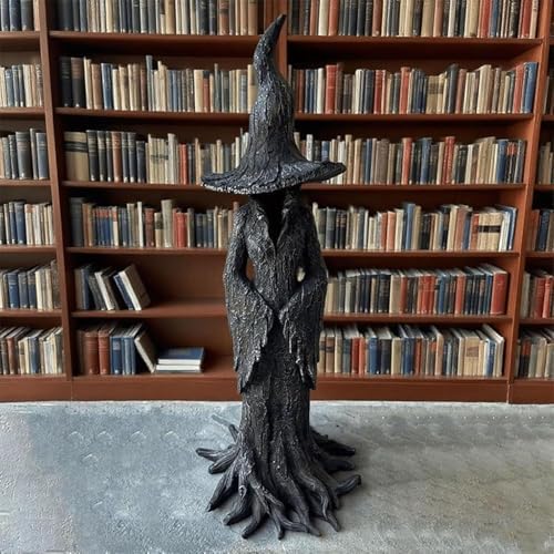 Gothic Halloween Witch Statue - 787in Black Resin Decor