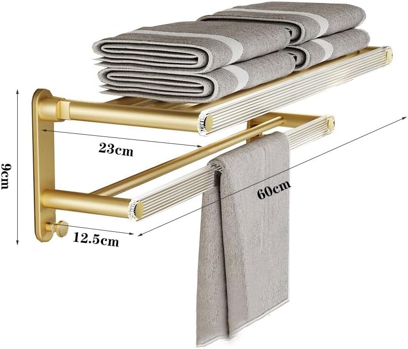 Space-Saving Gold Aluminum Towel Rack