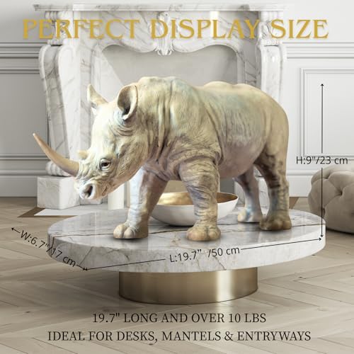 Bronze Rhinoceros Sculpture 197 Inch Realistic Handcrafted Statue