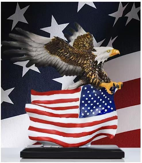 Rekeell American Eagle and Flag Decorative Statue