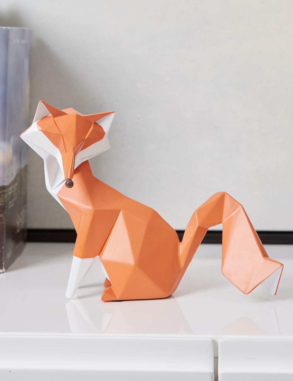 HAUCOZE Geometric Fox Figurine 80 Inch Decor Statue