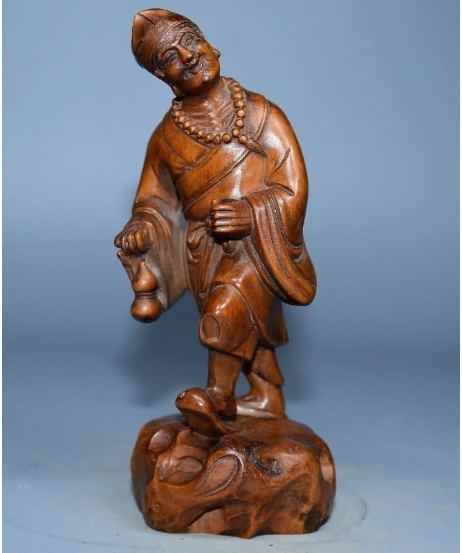 LimpaC Collection Mini Boxwood Jigong Arhat Subdues Dragon Statue 1