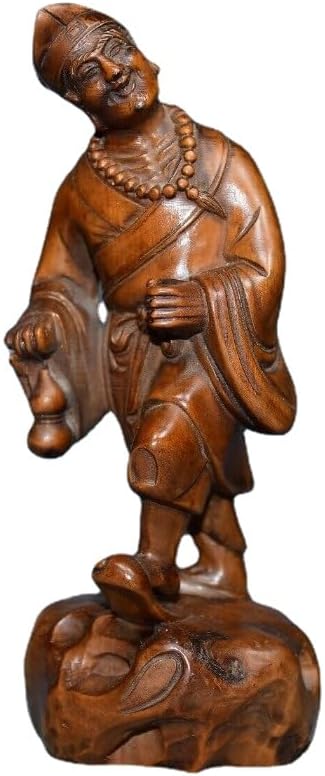 LimpaC Collection Mini Boxwood Jigong Arhat Subdues Dragon Statue 1