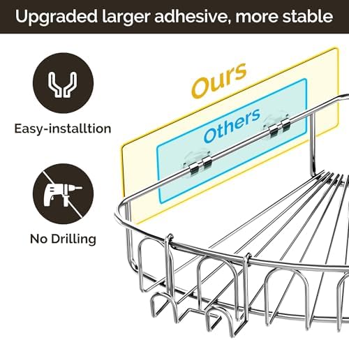 Orimade 2 Pack Corner Shower Caddy with Hooks