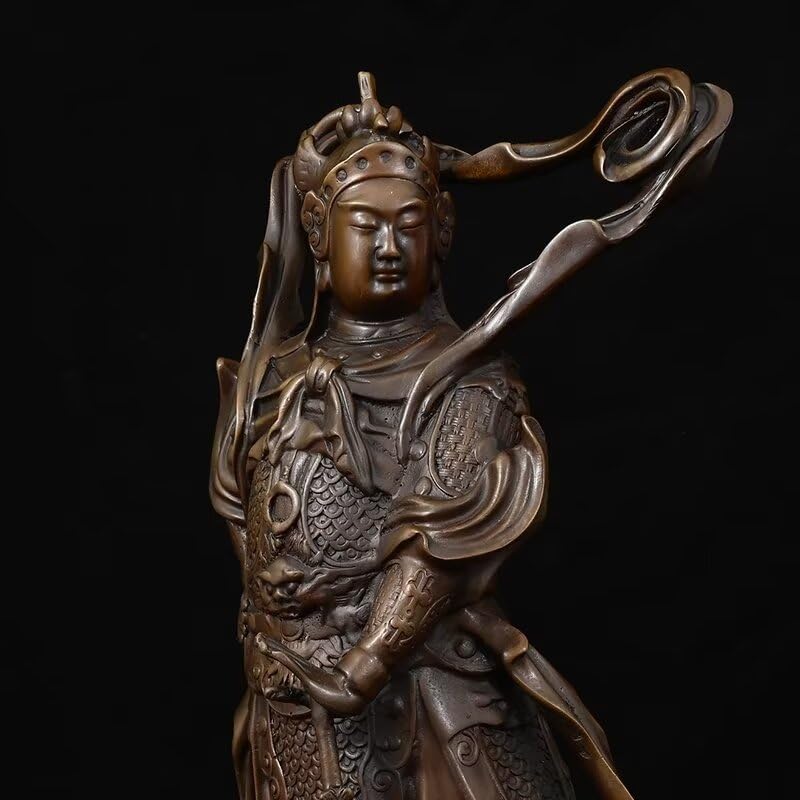 Guan Yu Brass Statue with Dragon Pattern 79 x 75 x 161 Inch