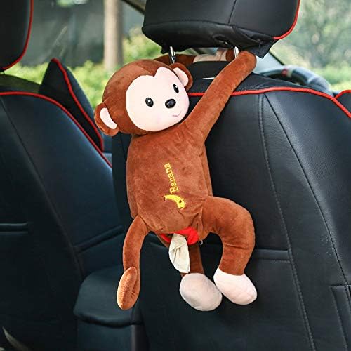 Plush Pipi Monkey Tissue Holder for Home and Car Use