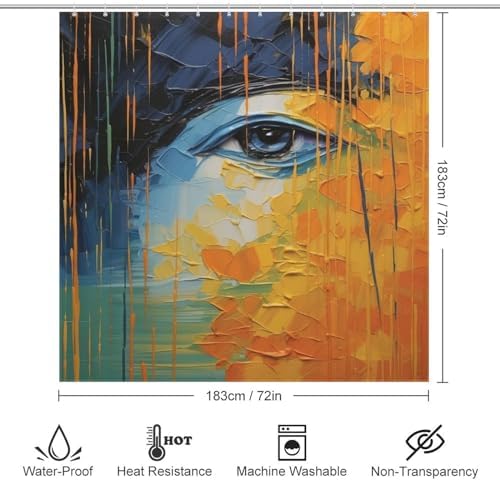 DAOWANGZUO Girls Eye Shower Curtain Set 1