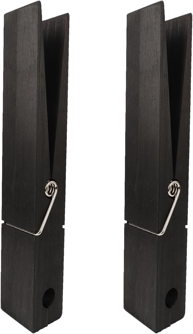Wooden Towel Hooks for Bathroom Black Large Size