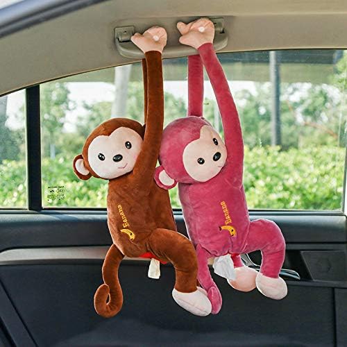 Plush Pipi Monkey Tissue Holder for Home and Car Use