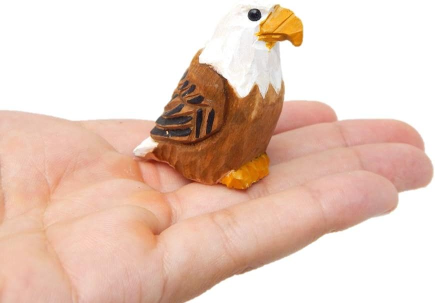 Selsela Hand-Carved Bald Eagle Miniature Statue