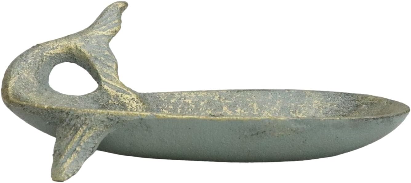 Ebros Gift Cast Iron Whale Soap Dish Tray