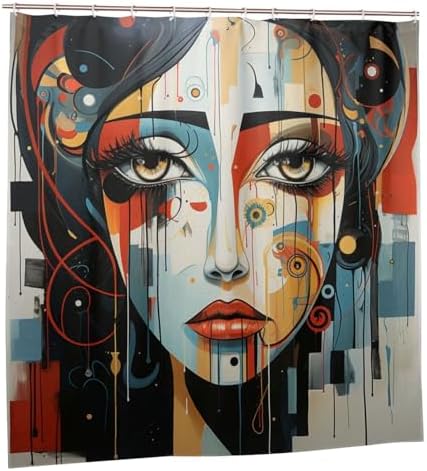 DAOWANGZUO Female Face Shower Curtain Set 72x72in 1