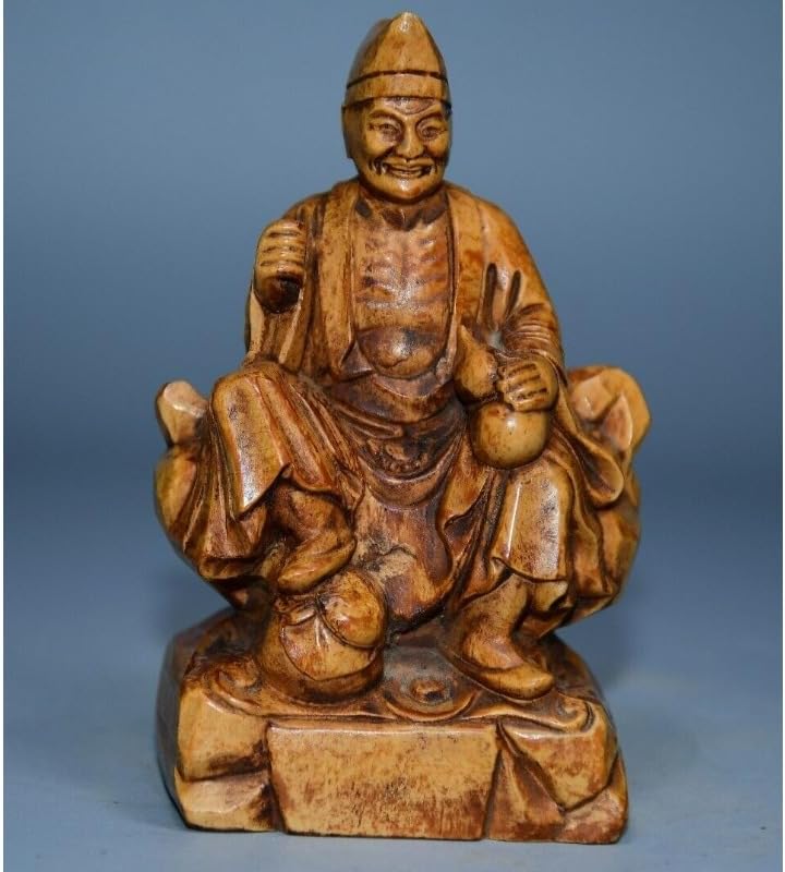 Handcrafted Boxwood Jigong Arhat Statue for Home Decor