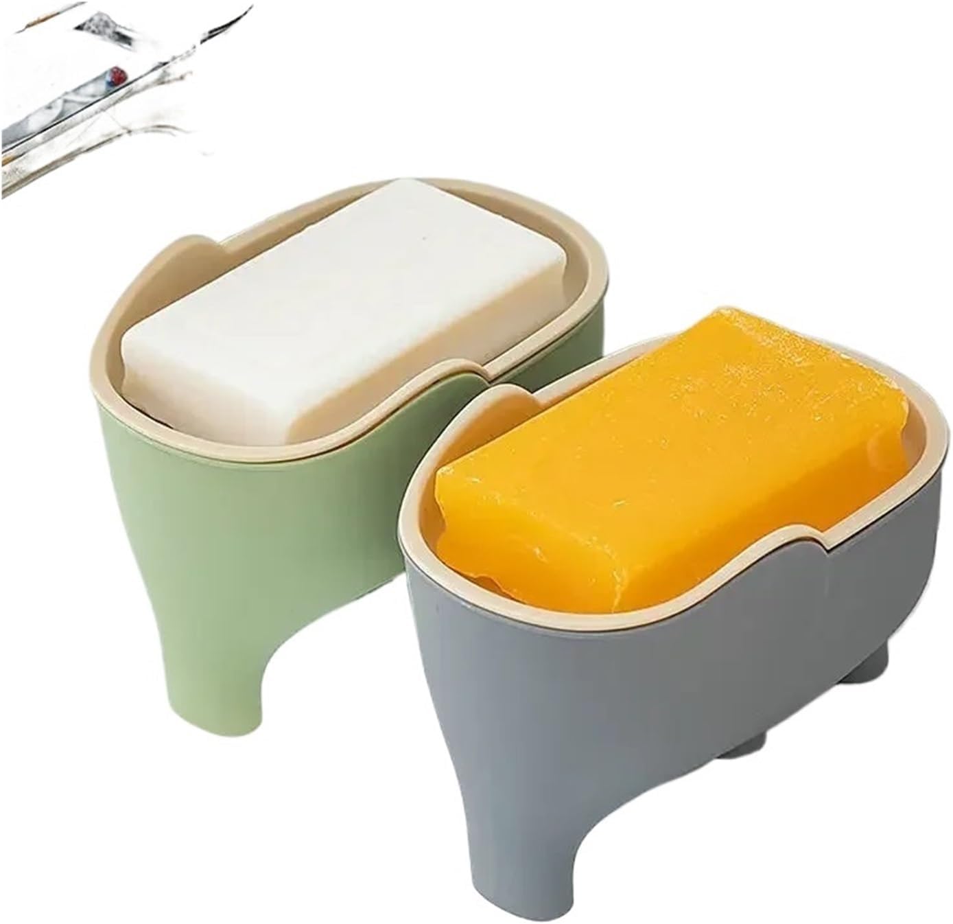 YOYDHVMKR Soap Dish Double Layer Elephant Design