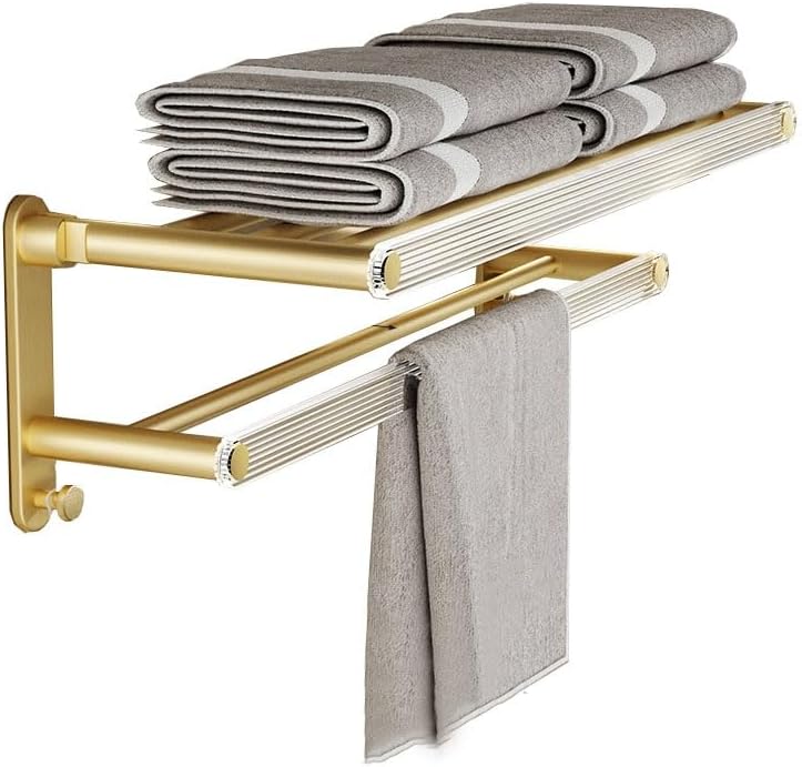 Space-Saving Gold Aluminum Towel Rack