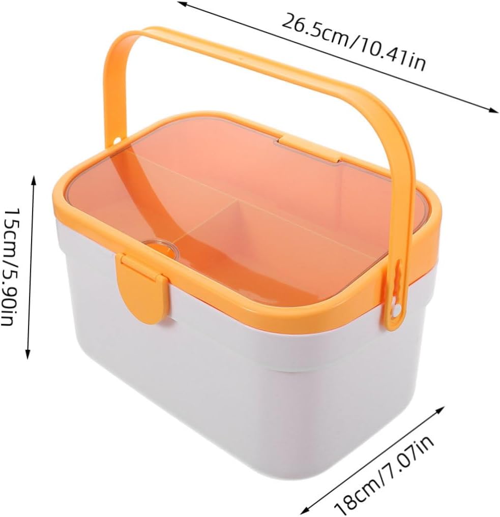 KOMBIUDA Plastic Medicine Cabinet Organizer with Handle